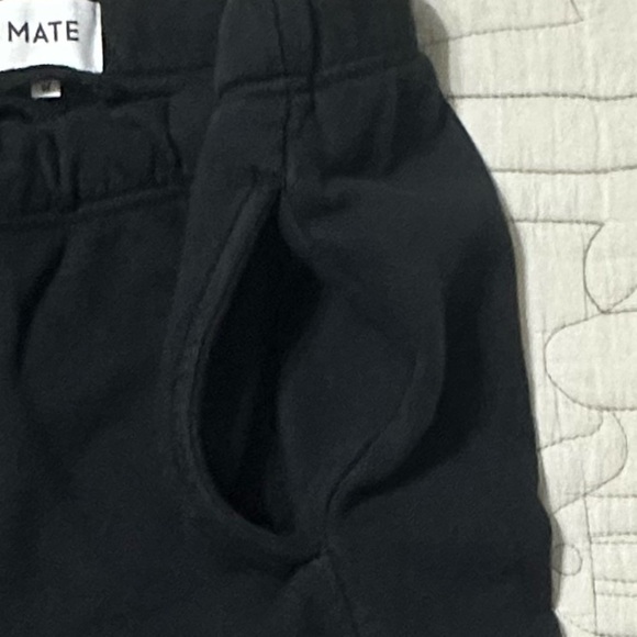NEW MATE the Label Organic Fleece Relaxed Pocket Sweatpant M Jet Black - Picture 5 of 9